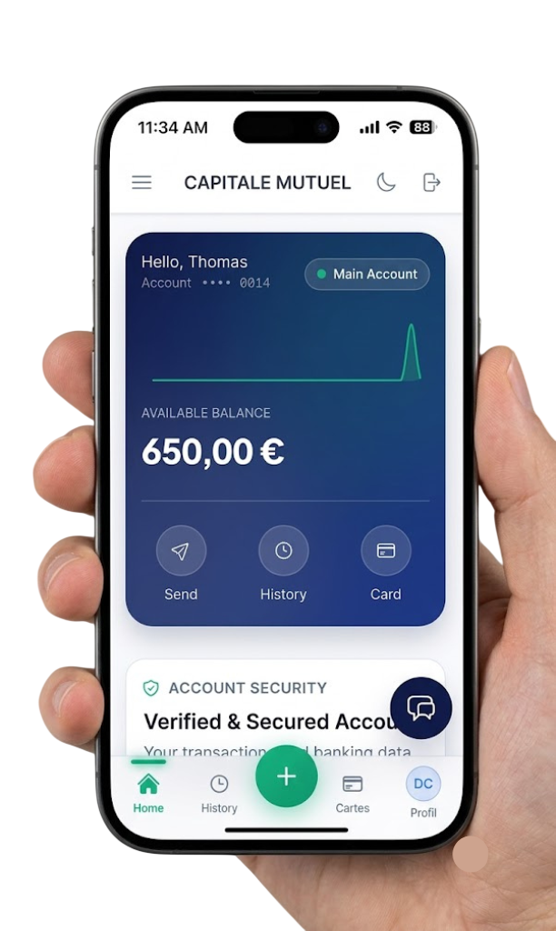 Capitale Mutuel Application Mobile Mockup
